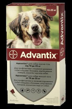 Адвантикс BAYER Advantix для собак вага 10-25 кг 1піпетка 2,5 мл 7353 фото
