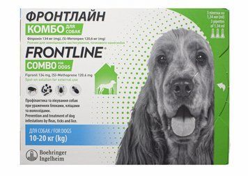 Фронтлайн Комбо Frontline Combo М краплі для собак від 10 до 20 кг 1піпетка 12394 фото