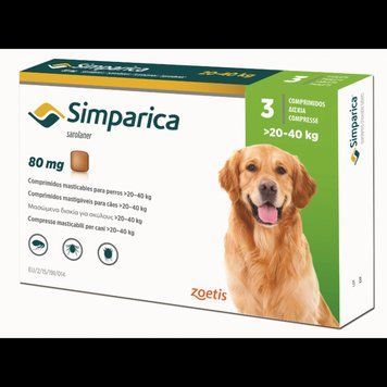 Simparica (Симпарика) Таблетки от блох и клещей для собак весом от 20 до 40 кг 1таблетка 18720 фото