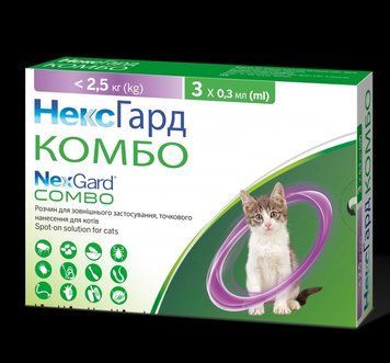 Нексгард комбо до 2,5 кг капли от блох,клещей,глистов 1 пипетка 399655 фото