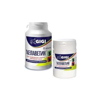 Gigi (Гиги) Хепаветин - Гепатопротектор для кошек и собак 90таб 1т на 15кг 1419260859 фото
