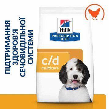 Hill's PRESCRIPTION DIET c/d Сухий корм для собак догляд за сечовидільною системою, з куркою, 12 кг Хилс 605887 фото