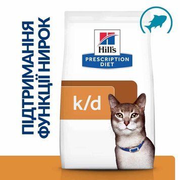 Hill&rsquo;s PRESCRIPTION DIET k/d Сухий корм для котів підтримання функції нирок, з тунцем, 3 кг Хилс 605992 фото