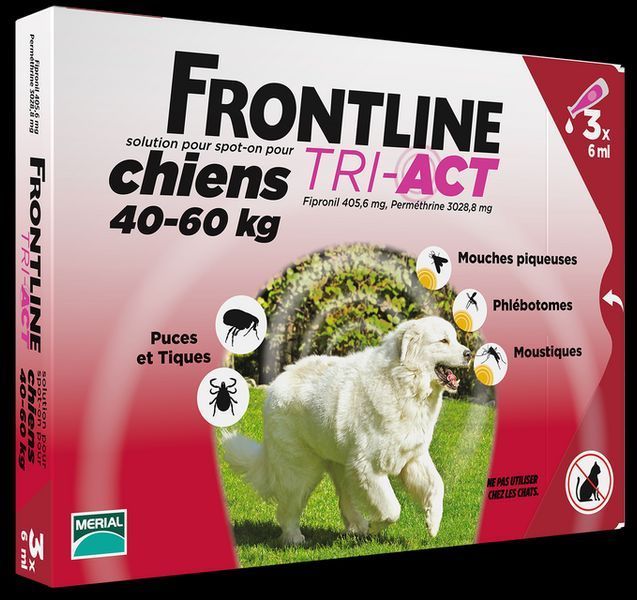 Фронтлайн три акт FrontLine Tri-Act &mdash; краплі для собак від 40 до 60 кг ( 1 піпетка 11077 фото