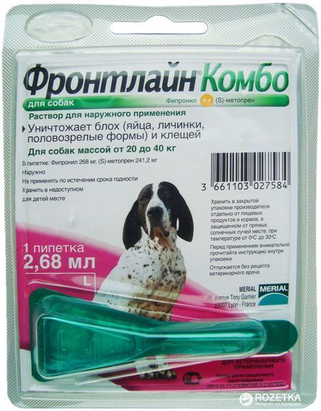 Фронтлайн Комбо Frontline Combo L капли для собак от 20 до 40 кг (1уп)3пипетки) 124600 фото