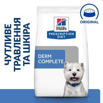 Hill&rsquo;s PRESCRIPTION DIET Derm Complete Mini Сухий корм для собак малих порід при харчовій алергії 1кг Хилс 606429 фото