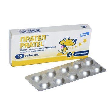 Прател (Pratel) - комбинированный противогельминтный препарат для собак 1 блистер (10 табл) Эланко 13505 фото