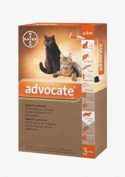 Адвокат (Advocate) 1 пипетка-капли для кошек весом до 4 кг 7309 фото