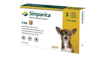 Simparica (Симпарика) Таблетки от блох и клещей для собак весом от 1,3 до 2,5кг 1таблетка 14342 фото