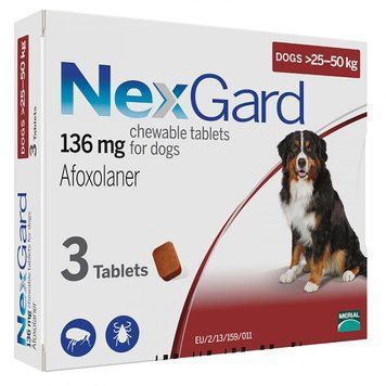 NexGard НексГард - жевательная таблетка для защиты собак 25-50кг 1таб 16589 фото