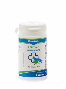 Канина Canina Petvital Derm Caps 100 капсул - препарат при проблемах с кожей и шерстью у собак 702121 фото