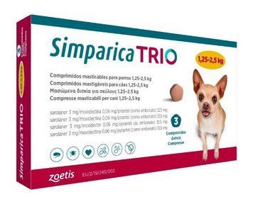 Симпарика трио 1,3-2,5кг 1 жевательная таблетка 12230440 фото
