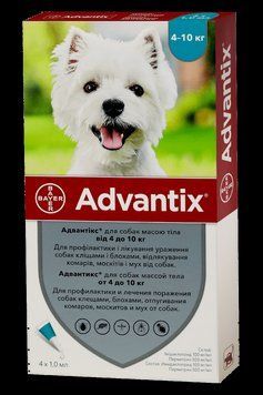 Адвантикс BAYER Advantix для собак вага 4-10 кг 1піпетка 1 мл 3495 фото