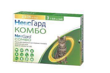 Нексгард комбо для котов 2,5-7кг (1 пипетка)(аналог бродлайн) 12348 фото